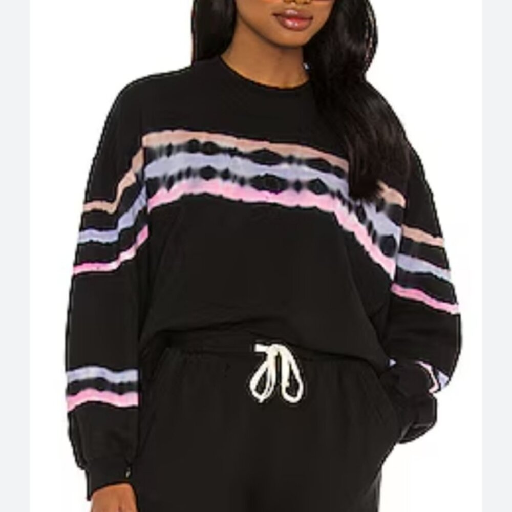 Electric  Rose Betty Tie Dye Sweatshirt in Onyx  Multi Medium